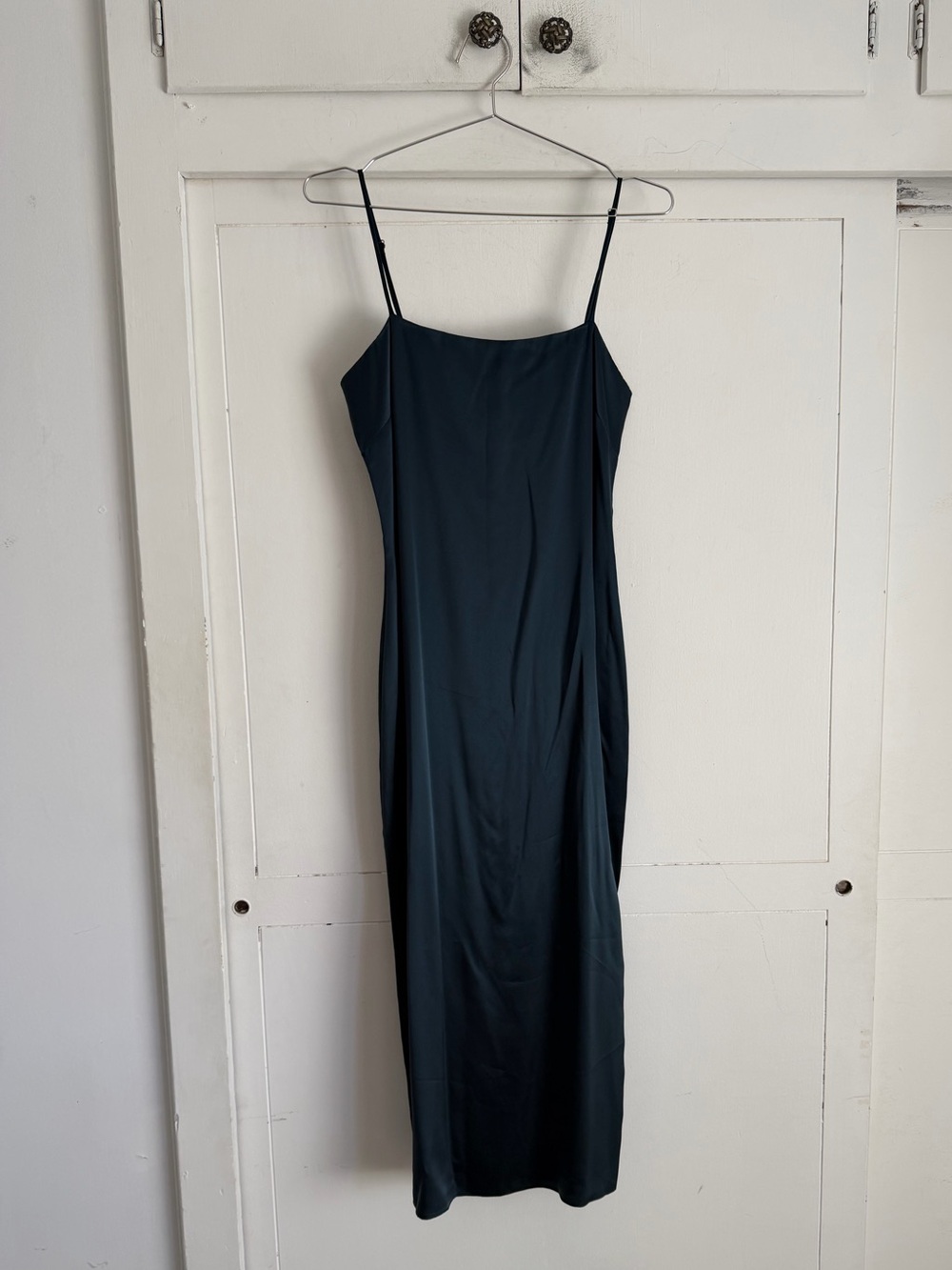 Sablyn Christy Square Neck Silk Cami Dress - Teal